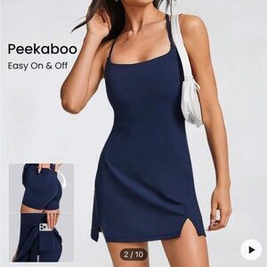 GLOWMODE FeatherFit™-Air Elevate A-Line Built-In Peekaboo Mini Slip Dress